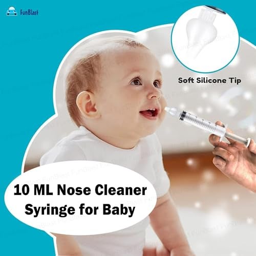 FunBlast Nasal Syringe for Kids – Set of 2 Pcs Infant Mucus Removal, Silicone Nasal Aspirator, 10 ML Nose Cleaner Syringe for Baby, Toddler, Nasal Irrigator for Baby (White) - Image 5