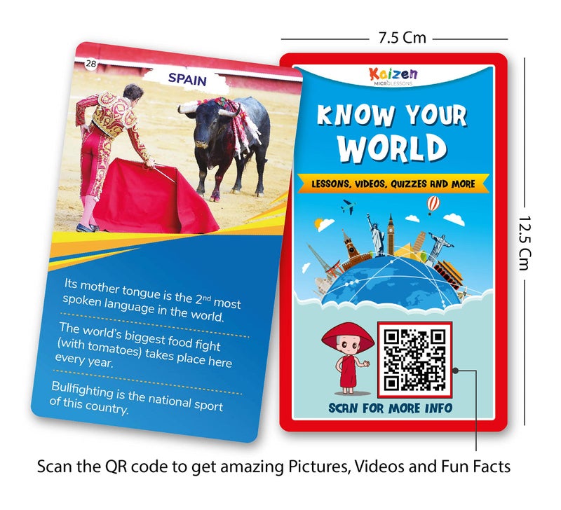Kaizen MicroLessons Smart Cards to Enhance General Awareness for Age 6-15, Learn While Playing, General Knowledge for Kids, (Combo Pack of 3: Know Your World, Aquatic and Country Trump Cards) - Image 2