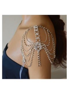 SYOSI Women Body Chain, SYOSI Rhinestone Shoulder Chain with Tassels, Fringe Shoulder Chain, Bridal Wedding Jewelry Wedding Arm Chain, Rhinestone Underwear Bra Chain, Party Body Accessories(Silver)  - Image 1
