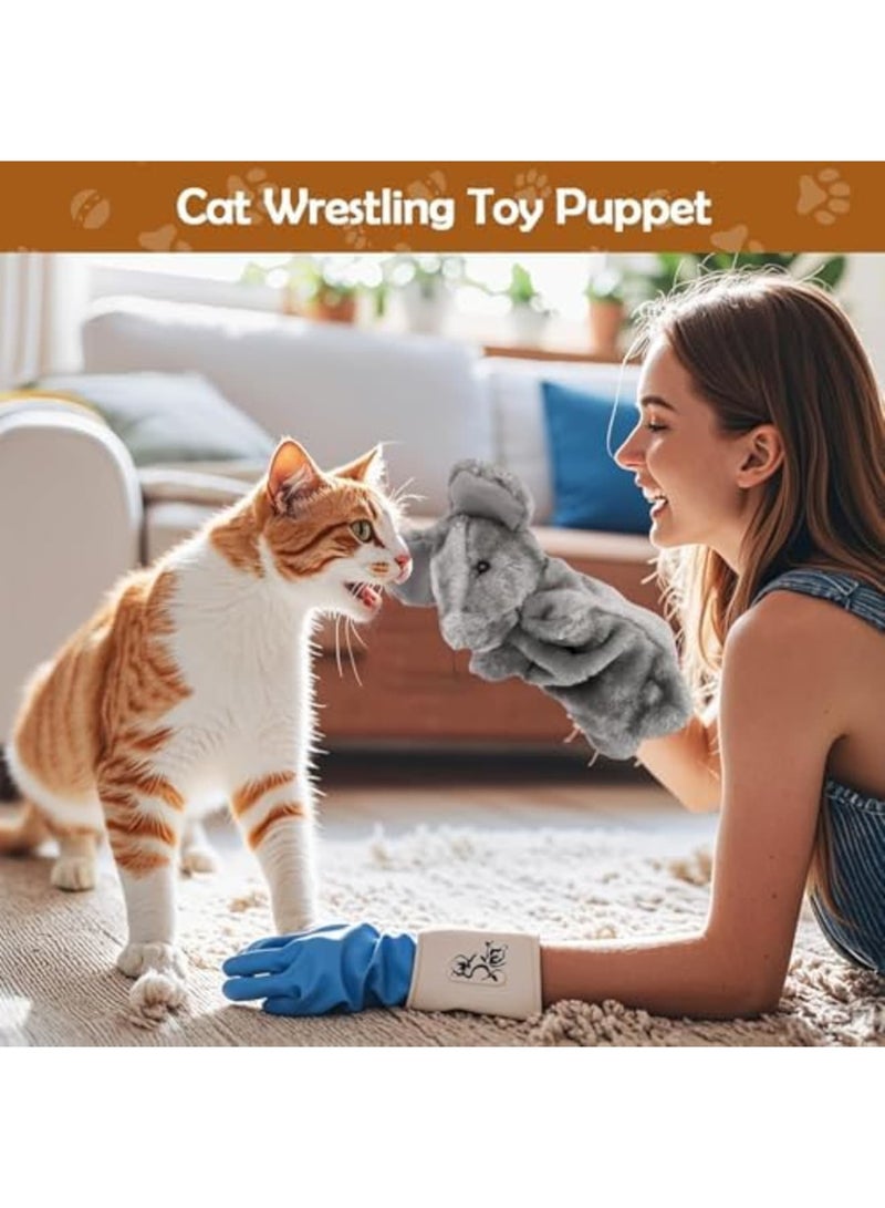 سيوسي Interactive Cat Toy Puppet Glove for Indoor Play, Soft Wrestling Glove for Cats Mental Exercise and Bonding, Safe Pet Glove Toy for Cats and Kittens, Ideal Gift for Pet Owners (Brown) - Image 4