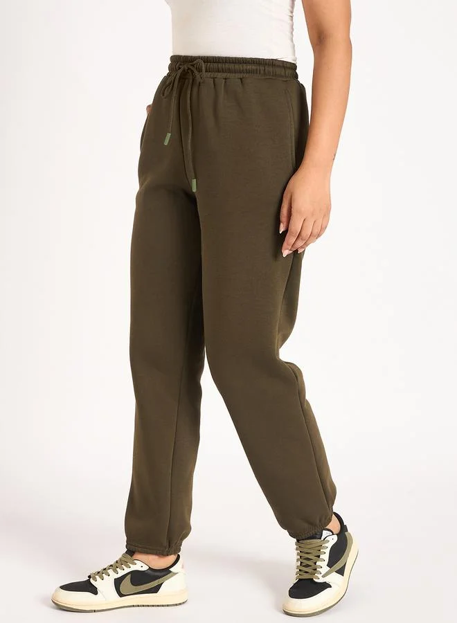 Femmella Women Olive Fleece Joggers