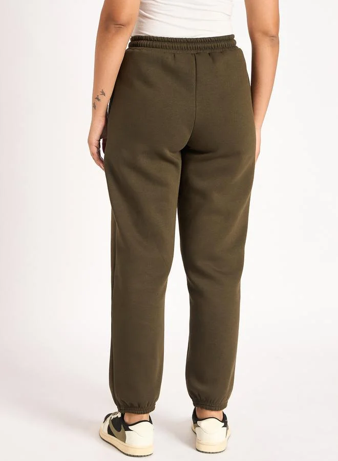 Femmella  Women Olive Fleece Joggers for Women | Best Price UAE