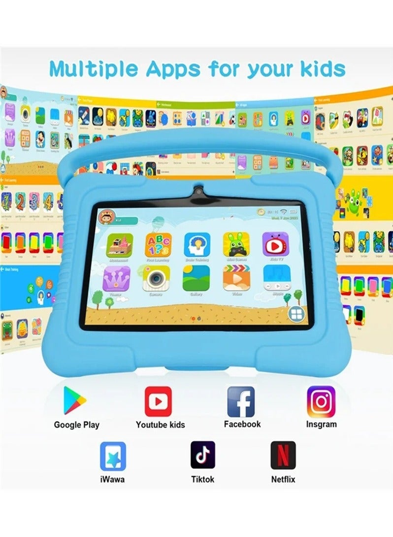 كمبيوتر لوحي للأطفال يعمل بنظام أندرويد مقاس 7 بوصة للتعليم الدراسة 1G RAM 16G ROM WiFi 1024x600 أجهزة لوحية للأطفال مع حافظة كمبيوتر لوحي من السيليكون - Image 4