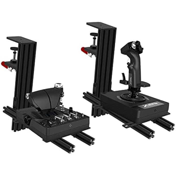 rayihni 2 SET THE DESK MOUNT FOR THE FLIGHT SIM GAME JOYSTICK, THROTTLE AND HOTAS SYSTEMS. FULLY SUPPORT ALMOST ALL OF FLIGHT SIM GAME HAND-CONTROL DEVICES COMPATIBLE WITH THRUSTMASTER HOTAS WARTHOG - Image 1