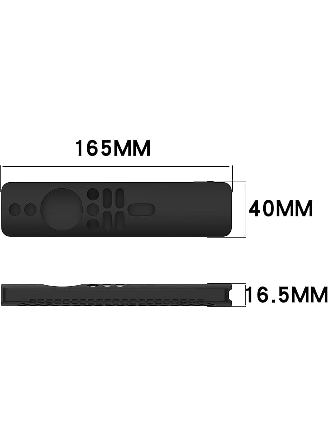 أكس سبرينج غطاء جهاز التحكم عن بعد أسود، جراب واقٍ من السيليكون لجهاز التحكم عن بعد 4K TV Mi Box 2Nd Stick جهاز التحكم عن بعد غطاء واقٍ من السيليكون مضاد للانزلاق مع حزام - Image 4