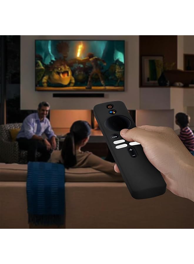 أكس سبرينج غطاء جهاز التحكم عن بعد أسود، جراب واقٍ من السيليكون لجهاز التحكم عن بعد 4K TV Mi Box 2Nd Stick جهاز التحكم عن بعد غطاء واقٍ من السيليكون مضاد للانزلاق مع حزام - Image 5