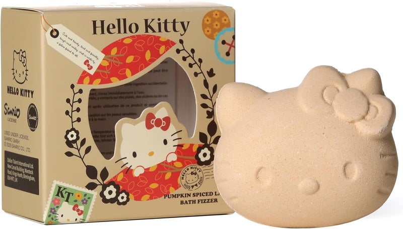 Hello Kitty Pumpkin Spiced Latte Bath Fizzer Autumn Fizzy Bath Bomb with Cosy Scent Hello Kitty Shape 150g SingleUse Soak Fun Gift for Kids