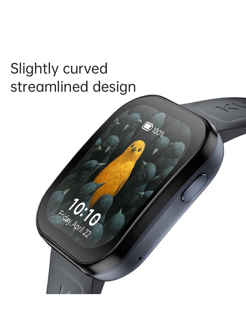 KUMI U6 Smart watch 1.96" Display, 5ATM waterproof with Chatgpt support Black - Image 2
