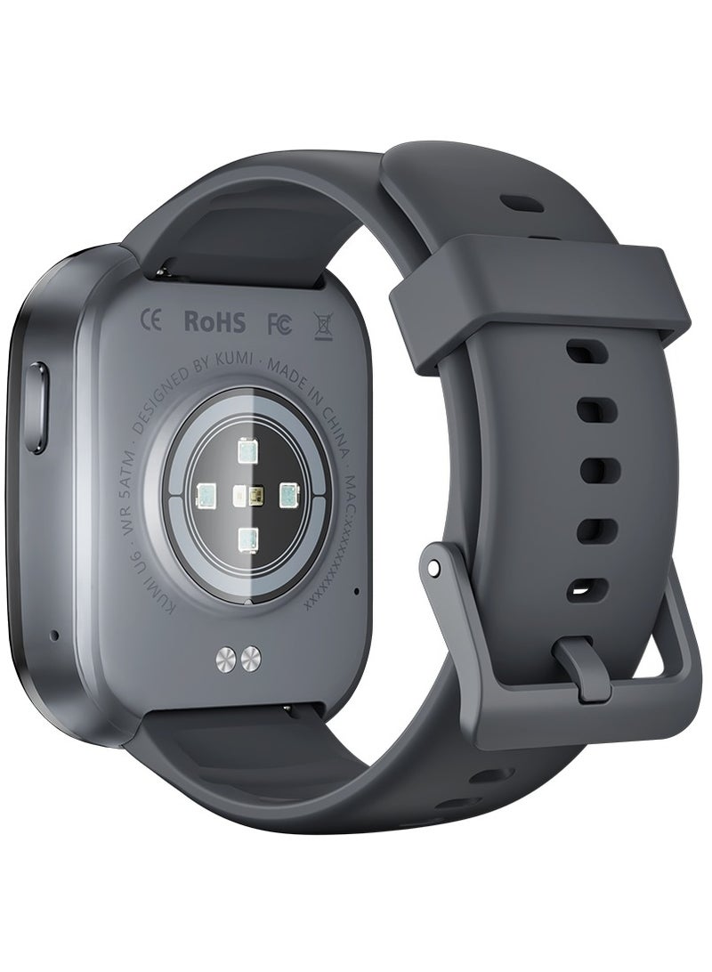 KUMI U6 Smart watch 1.96" Display, 5ATM waterproof with Chatgpt support Black - Image 4