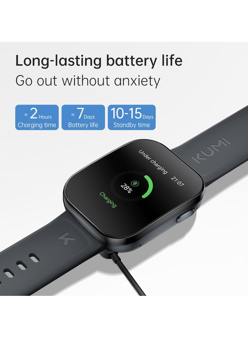 KUMI U6 Smart watch 1.96" Display, 5ATM waterproof with Chatgpt support Black - Image 5