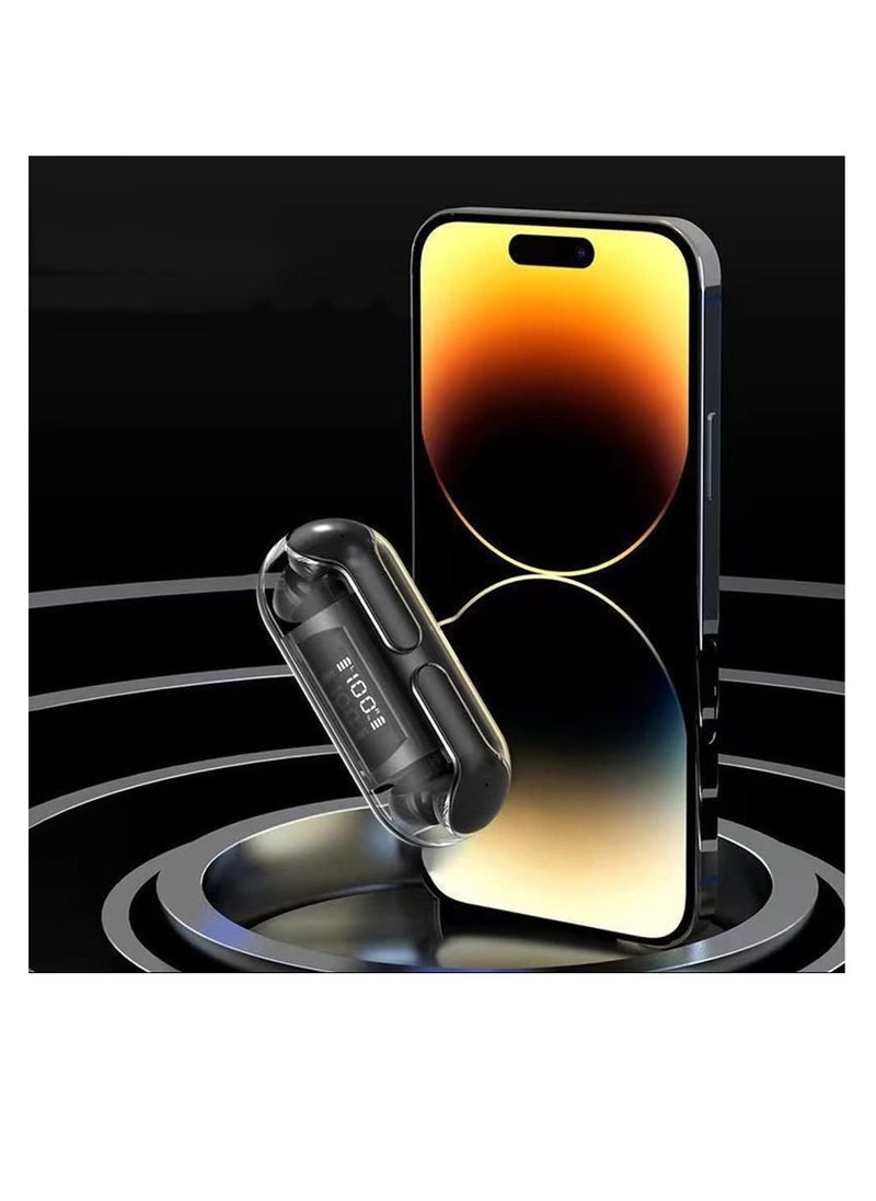 Transparent Bluetooth 5.3 Earbuds - Headphones with Transparent Machine Compartment, Built-in Hd and Sensitivity Microphone, Touch-Control Sport Earphones for Sports Working Music (Black)
