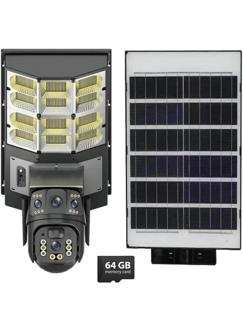 ELTRAZONE 8MP Solar CCTV Camera with Streetlight & 64GB Card – Dual Lens 4G Smart Security Camera, HD 3MP Surveillance, Motion Tracking, Night Vision, Two-Way Audio, App Remote Control – 1 Piece - Image 1
