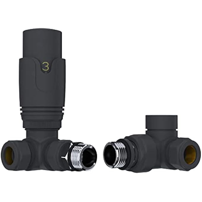 ACCT003 CORNER RADIATOR VALVE, BLACK - Image 1