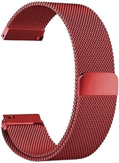 Bikson Milanese Loop Strap Wrist Band For Smart Watch Samsung Galaxy Watch 46mm / Huawei GT2 / Gear S3 Frontier and Classic / Honor Magic 2 / Fossil - 22mm - Elegant Red 