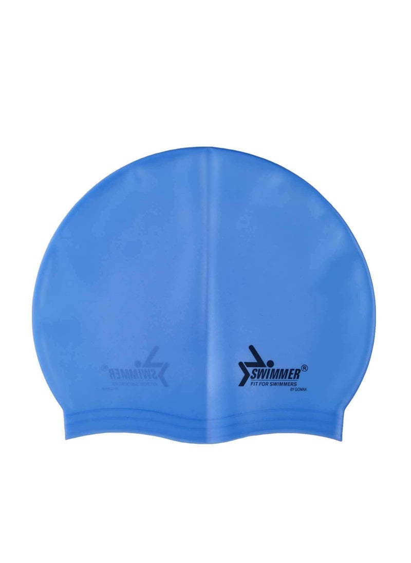"Gear up your little water hero: Blue swimming cap and goggles set... Complete style and protection in every dive!"