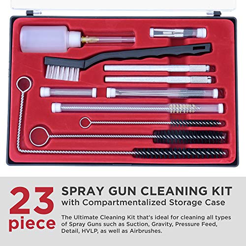 TCP Global 23 Piece Airbrush Cleaning Kit with Case - Paint Gun Cleaning Kit, Air Tools, Detail & Gravity Feed Airbrush Cleaner, Automotive Spray Gun Cleaner, Air Brush Washing Set - Image 2
