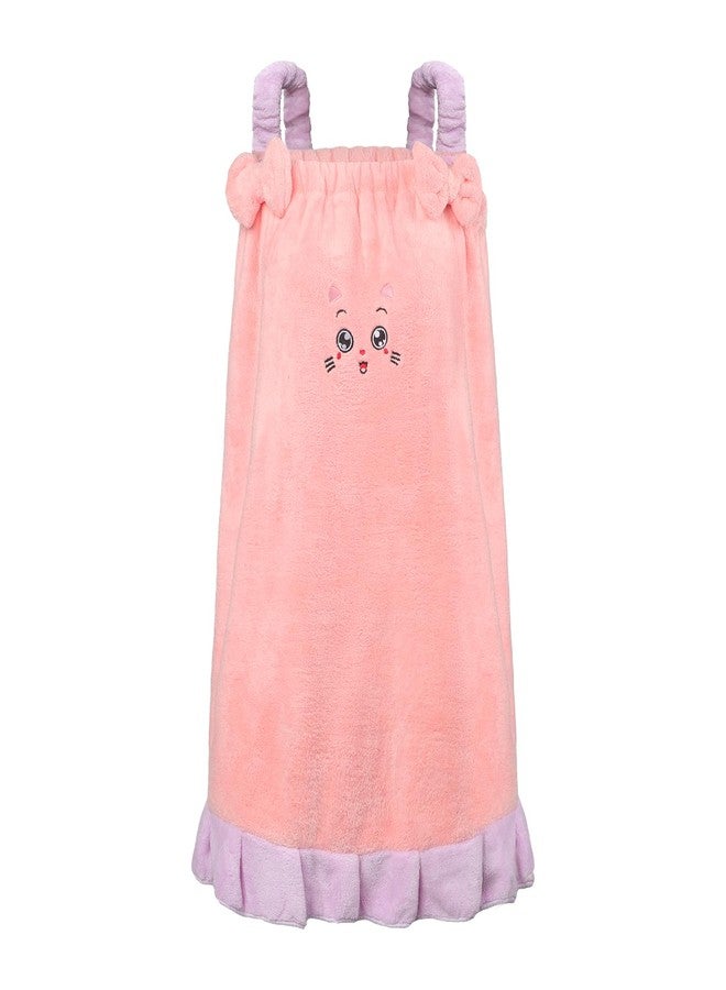 PURFUN Girls Soft Bath Towel Dress for Height 4.2-4.9ft, Big Kids Water Absorbent Shower Beach Towel Wrap Slip Dress - Image 2