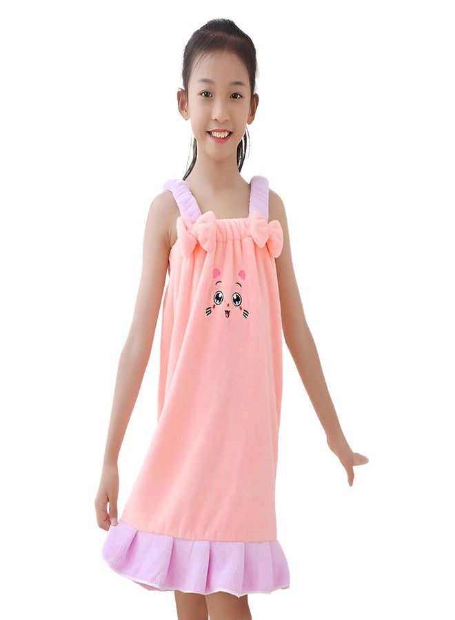 PURFUN Girls Soft Bath Towel Dress for Height 4.2-4.9ft, Big Kids Water Absorbent Shower Beach Towel Wrap Slip Dress - Image 1