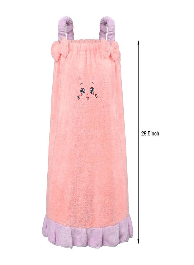 PURFUN Girls Soft Bath Towel Dress for Height 4.2-4.9ft, Big Kids Water Absorbent Shower Beach Towel Wrap Slip Dress - Image 4