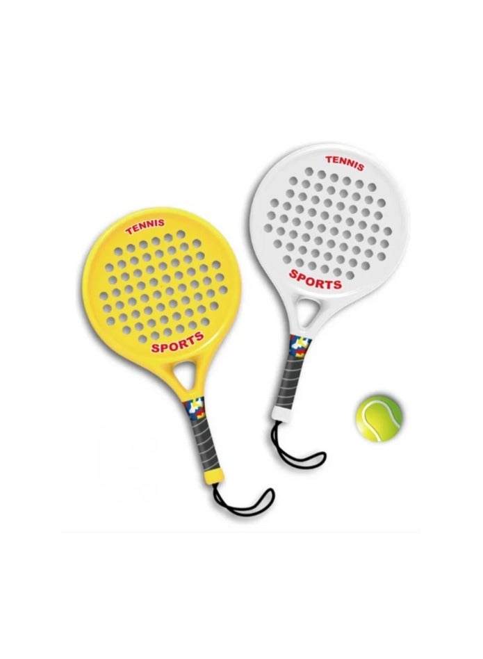 Generic Kids Tennis Racket Set – 2 Lightweight Rackets with 1 Ball, Beginner Sports Toy for Outdoor Play – Plastic & Wood Paddle Tennis Game for Children, Fun Activity for Boys & Girls  - Image 1