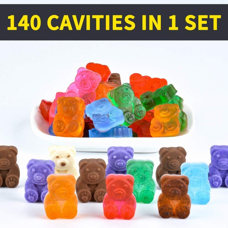 CAKETIME Gummy Bear Molds Candy Molds - 1 Inch Gummy Molds Bear Large Chocolate Molds Silicone 4 Pack LFGB Pinch Test Approved Best Food Grade Silicone - Image 2