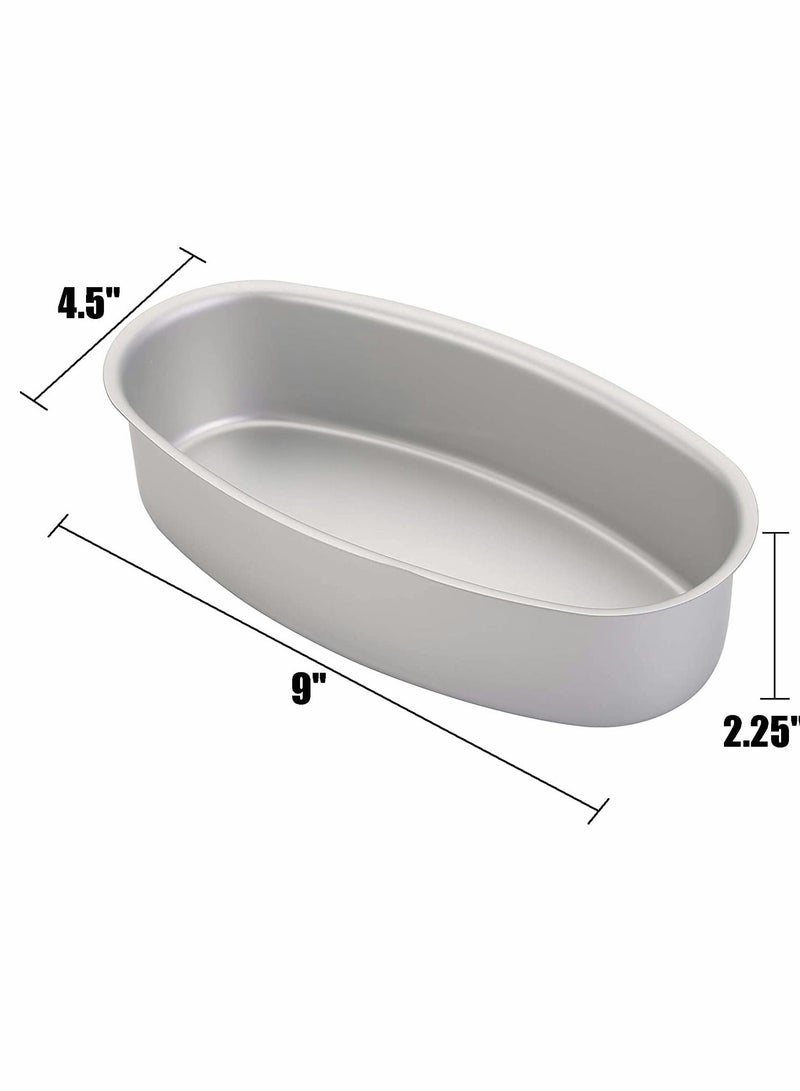 SYOSI 4 Packs Oval Cheesecake Pan - 8 Inch Non-Stick Oval Cake Bread and Meat Bakeware - Aluminum Breads Loaf Pans / Cake Mold for Oven, Pot Baking in Home, Kitchen & Bakery Use - Image 3