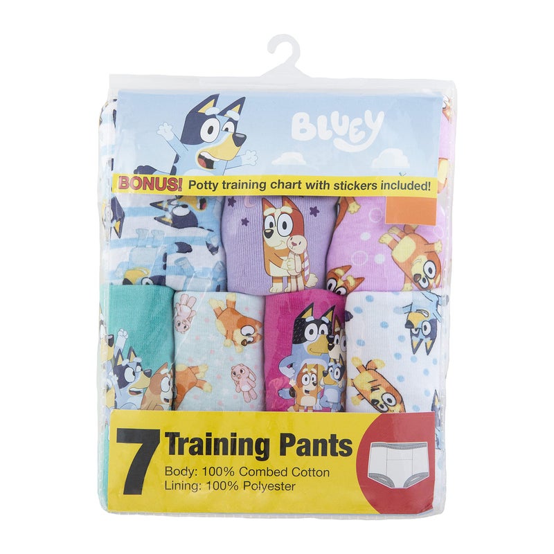 Bluey Amazon Exclusive 7-Pack Potty Training Pants with Stickers and Success Chart, Sizes 18 M, 2T, 3T & 4T - Image 2