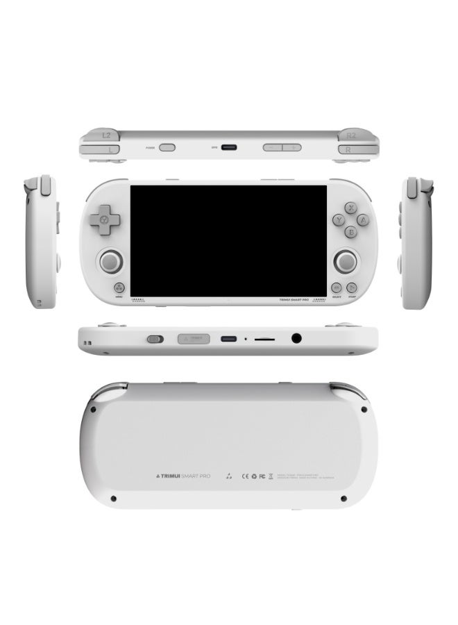 تريميو جهاز ألعاب ذكي برو ريترو، شاشة IPS بحجم 4.96 بوصة وبدقة 720x1280، جهاز ألعاب مزود ببطاقة TF مدمجة بسعة 64 جيجابايت، بطارية ليثيوم 5000 مللي أمبير، يدعم عدة محاكيات، جهاز ألعاب عادي (أبيض) - Image 3