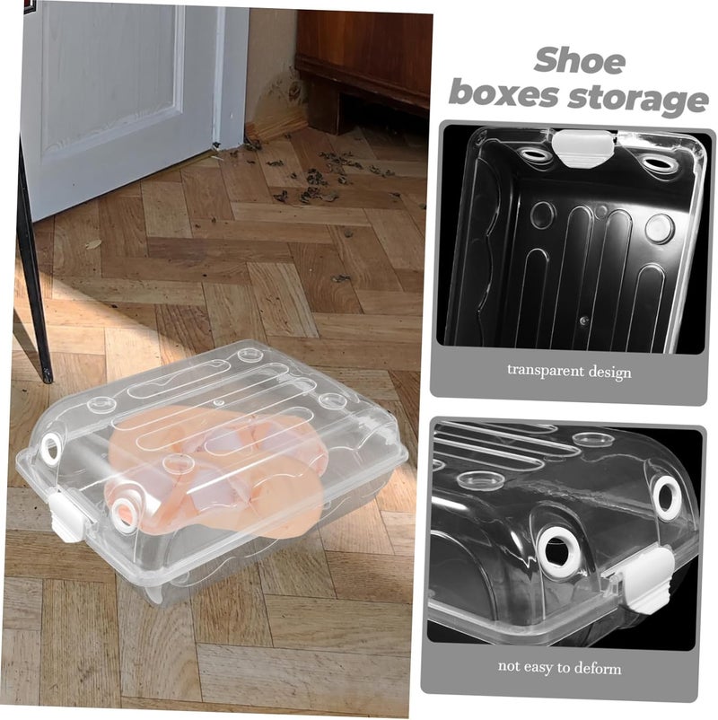 Shoe Organizer Space Saver Storage Box Stackable Plastic Sneaker Boxes Underbed Storage Entryway Hard Smooth - Image 2