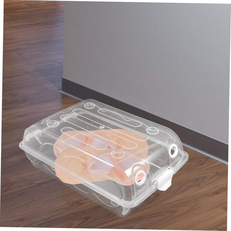 Shoe Organizer Space Saver Storage Box Stackable Plastic Sneaker Boxes Underbed Storage Entryway Hard Smooth - Image 3