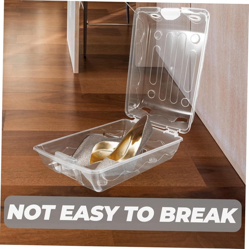Shoe Organizer Space Saver Storage Box Stackable Plastic Sneaker Boxes Underbed Storage Entryway Hard Smooth - Image 4