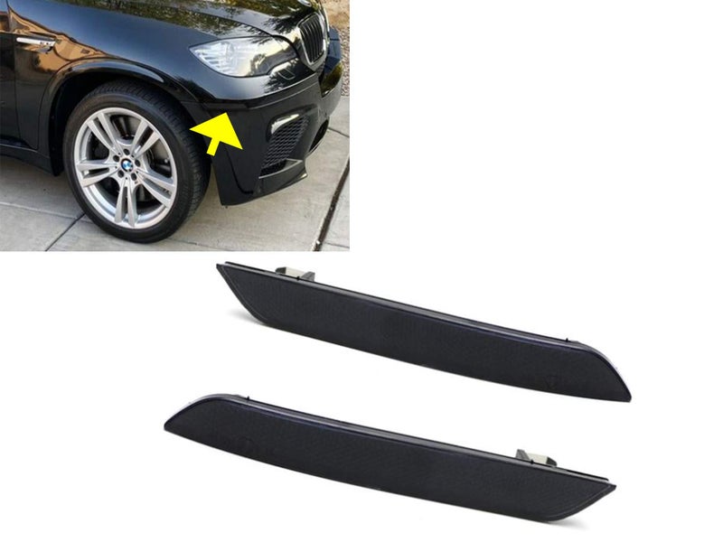 مصابيح عاكسة بديلة لجوانب المصد الأمامي عدسات دخانية eLoveQ متوافقة مع 20082014 BMW E71 X6 و20102013 BMW E70 X5M