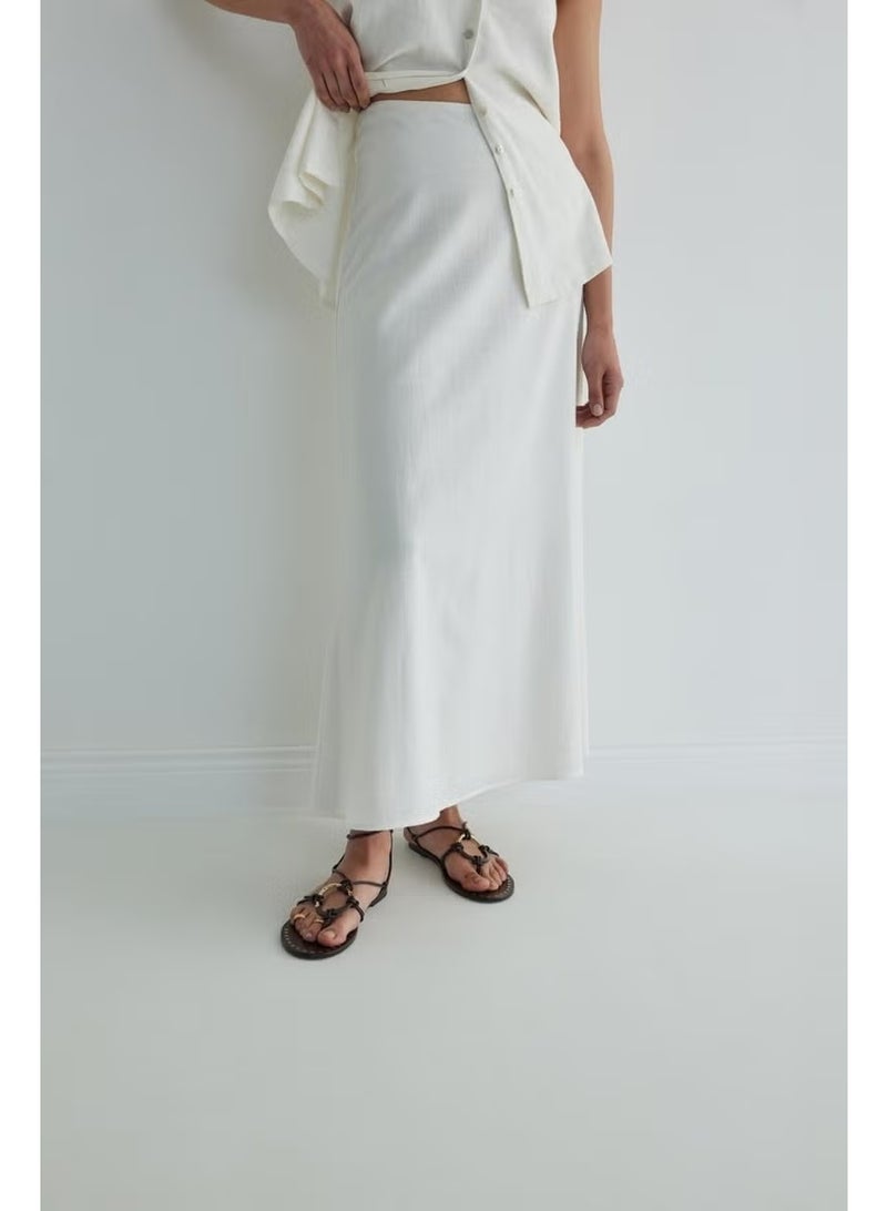Suud Collection White Serena Flared Skirt - Image 3