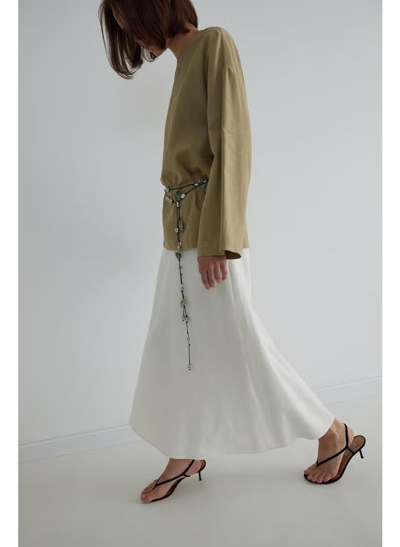 Suud Collection White Serena Flared Skirt - Image 4