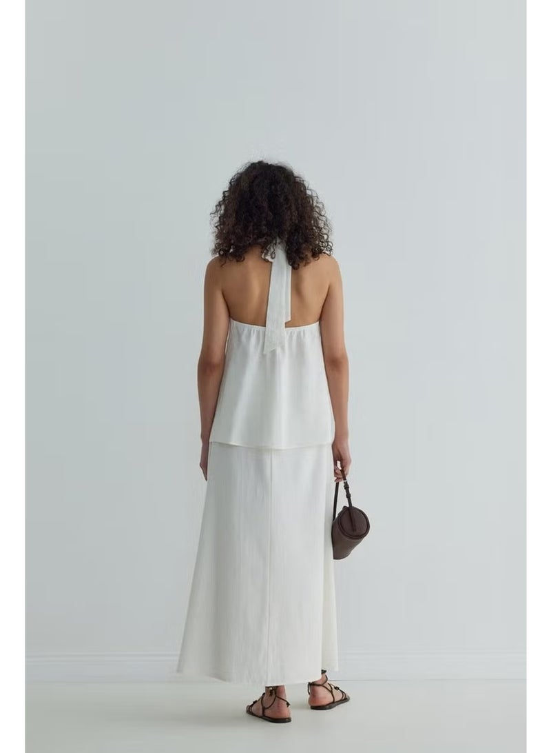Suud Collection White Serena Flared Skirt - Image 2
