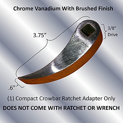 Keyfit Tools Crowbar Adapter Head (1) Ratcheting Indexing Ultra Compact Adjustable Pry Bar Wrecking Bar Fits In Your Tool Box Fits On 3/8 Drive Ratchet Or Open End Wrench - Image 5
