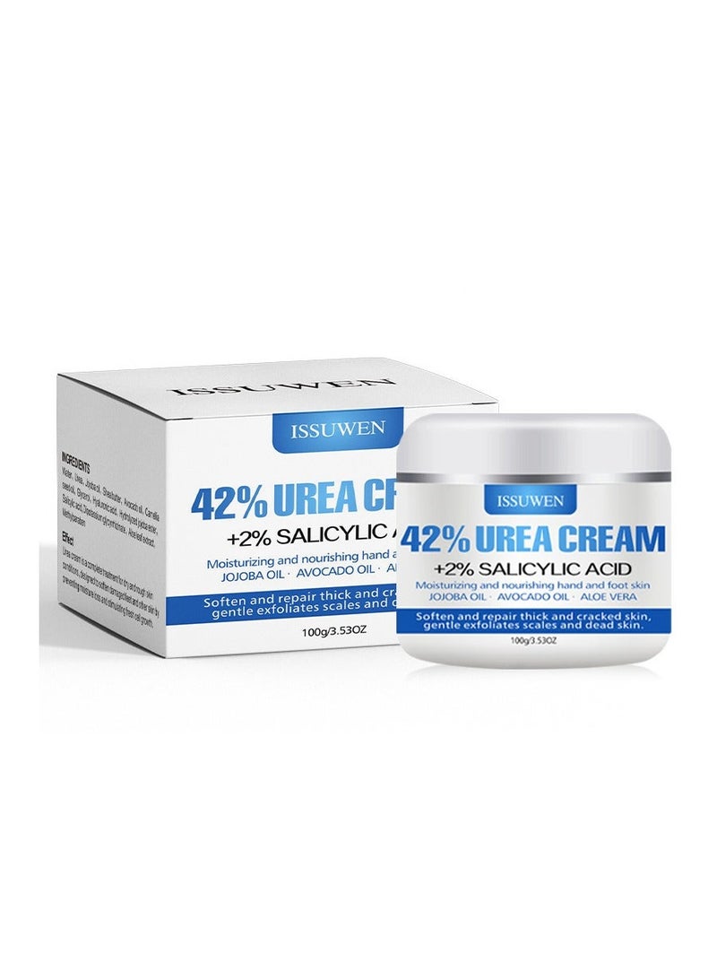 ISSUWEN Urea Cream 42%, Anti-Crack Moisturizing Cream for Hands and Feet 100g - Image 1