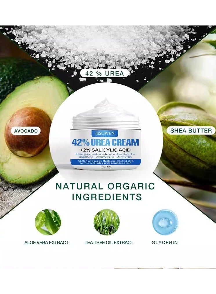 ISSUWEN Urea Cream 42%, Anti-Crack Moisturizing Cream for Hands and Feet 100g - Image 2