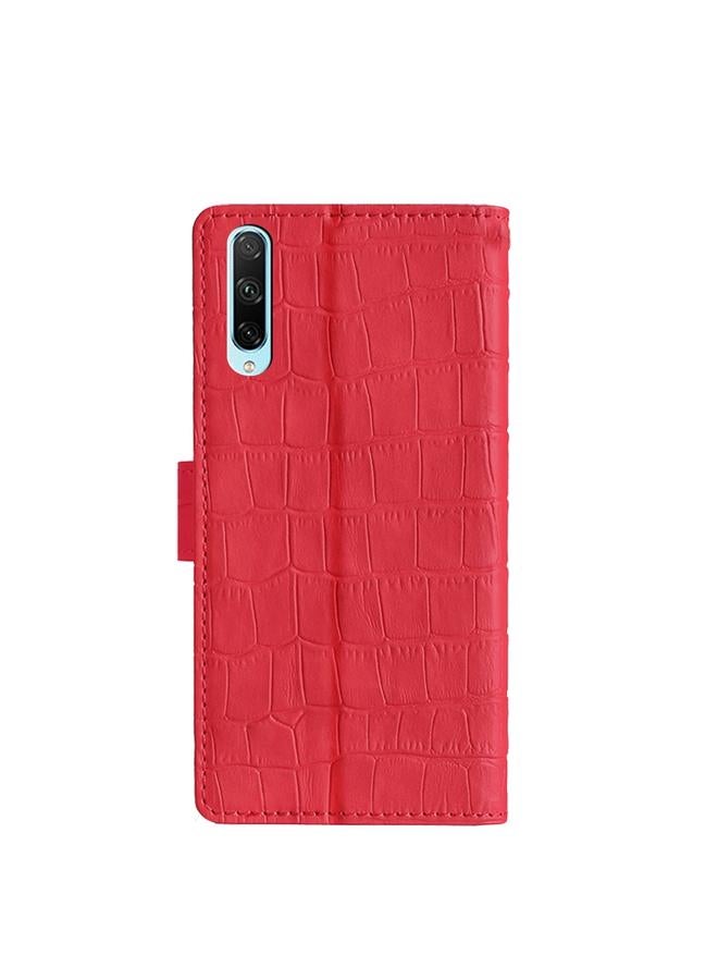 اس-توب جراب لهاتف Honor 30i مصنوع من جلد البولي يوريثان وملمس جلد التمساح مع مشبك مغناطيسي - Image 3