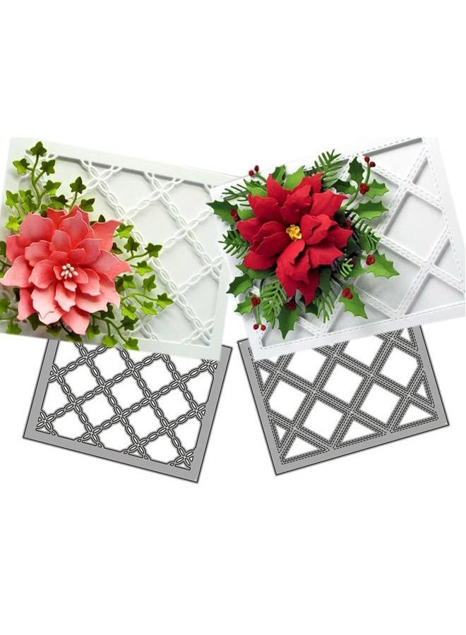 Ammsochy Cutting Dies 3D Background Frame Metal Stencils Scrapbooking Tools DIY Craft Carbon Steel Embossing Template for Paper Card Making Album Arts Supplies (Diamond Set) - Image 1
