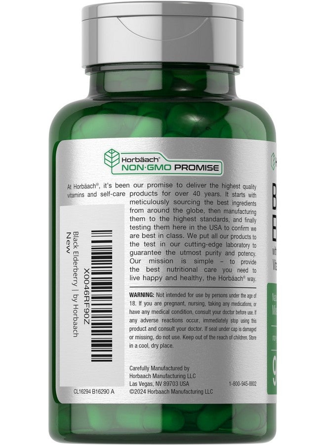 Horbäach Horbaach Black Elderberry Vitamin C and Zinc | 90 Chewable Tablets | Mixed Berry Flavor | Immune Support Complex | Vegetarian, Non-GMO, and Gluten Free Supplement - Image 3