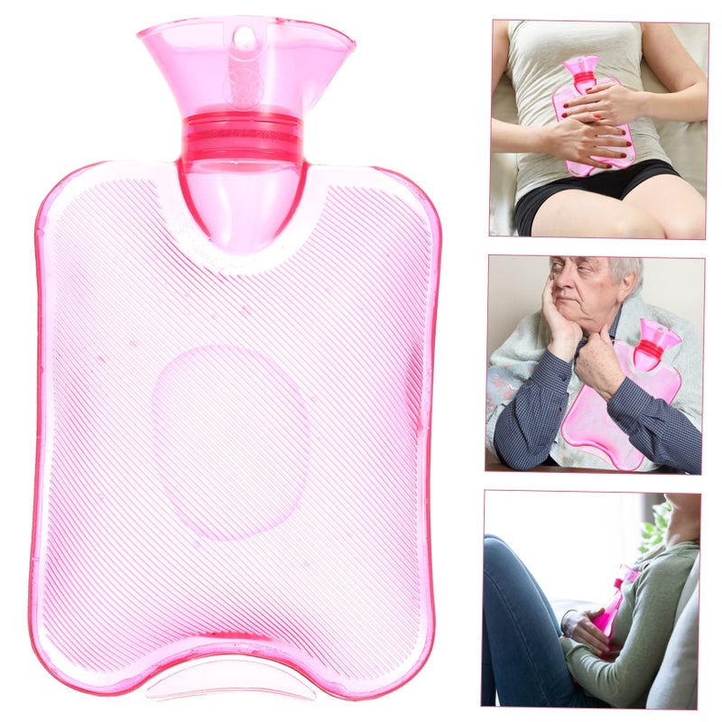 Soft Pink Hot Water Bag for Muscle Pain Joint Relief and Menstrual Cramps Hand Warmer - Image 3
