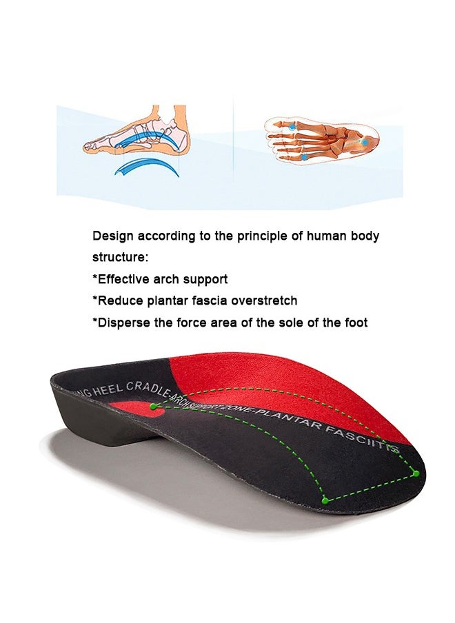 Generic - High Arch Supports Orthotic Insoles Support Pain Relief Orthotics Flat Feet Over-Pronation Heel Spur Pain Relief Shoe Inserts for Walking Running Sport - Image 1
