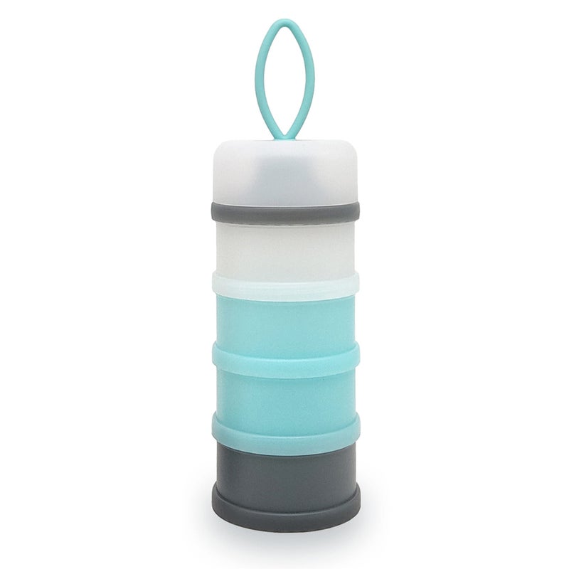 LADISO Baby Formula Dispenser Container, Portable Milk Powder Dispenser, Baby Feeding Travel Storage Container, Non-Spill Stackable Baby Snack Storage Container, BPA Free, 4 Compartments - Image 1