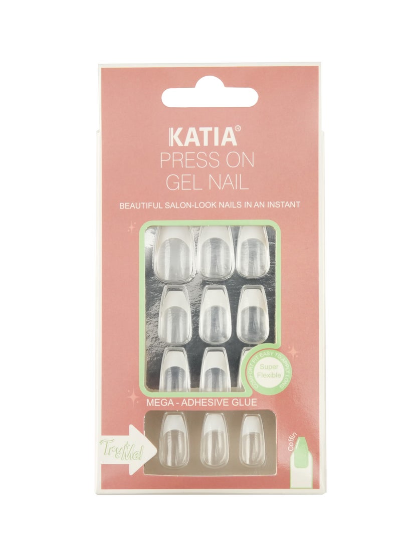 كاتيا اظافر كوفين بالصق ذاتي لون فرنش - 12