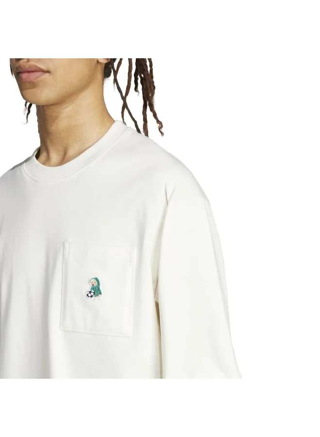 adidas Adidas M Dog Ftball T White Graphic Tee (Short Sleeve) T-Shirts For Men