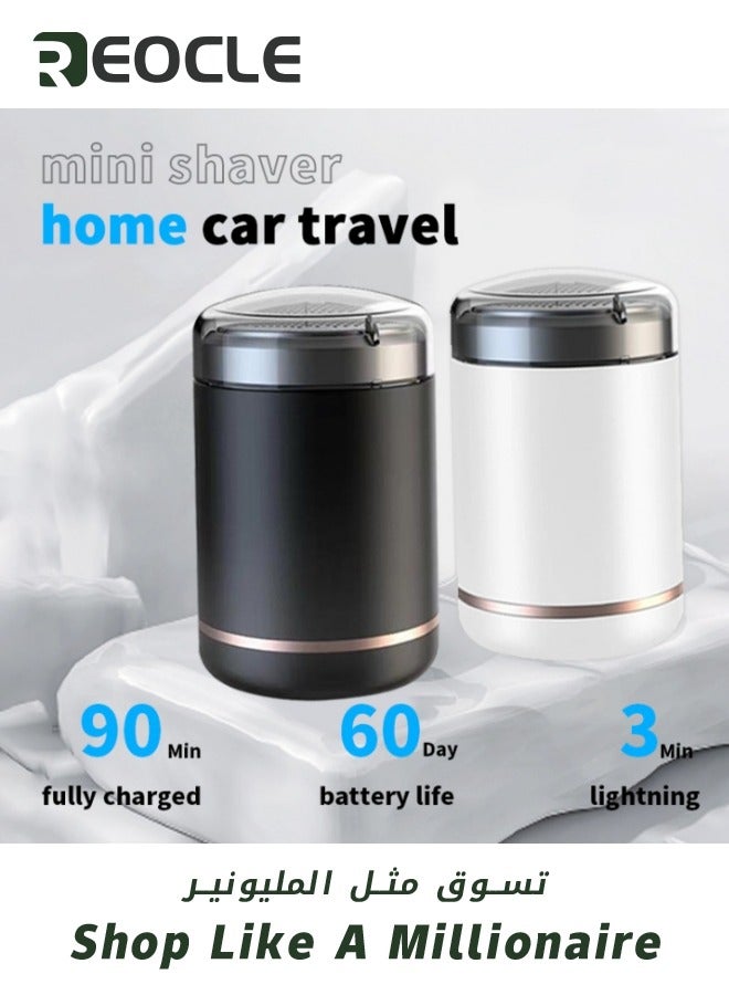 ريوكل ماكينة حلاقة كهربائية للرجال بحجم الجيب صغيرة محمولة للاستخدام الجاف والرطب للرجال ماكينة حلاقة قابلة لإعادة الشحن عبر USB سهلة الاستخدام بضغطة زر واحدة مناسبة للمنزل والسيارة والسفر رمادي - Image 2