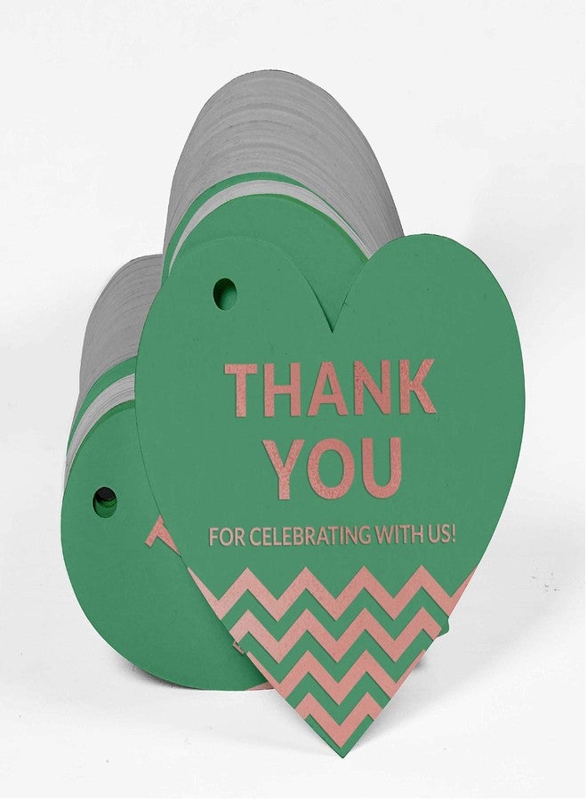 Inkdotpot Rose Gold Foil Thank You for Celebrating with Us Bridal Shower-Baby Shower-Retirement-Wedding-Birthday Tag Favor Hang Paper Tag 100 Pieces - Image 3