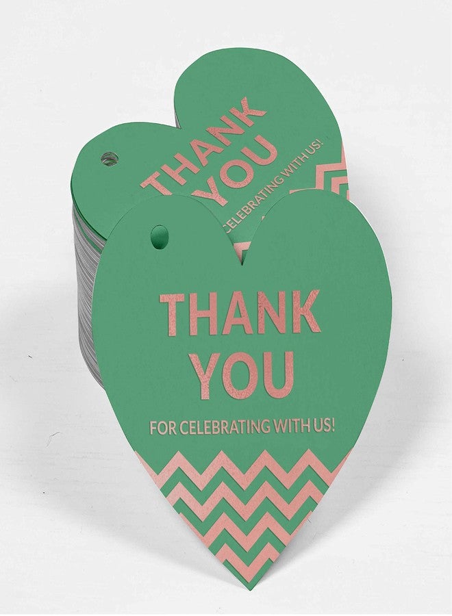 Inkdotpot Rose Gold Foil Thank You for Celebrating with Us Bridal Shower-Baby Shower-Retirement-Wedding-Birthday Tag Favor Hang Paper Tag 100 Pieces - Image 2
