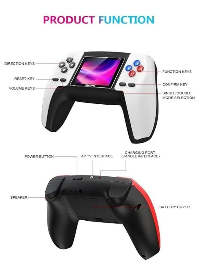 Generic - P5 Game Box Retro Handheld Game Console with 520 Built-in Games,1 Player Output for Big Screen Play; Includes Battery, USB Cable, & AV TV Output Cable for Complete Gaming Experience - Image 1